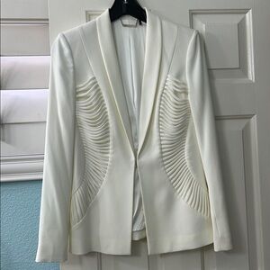 Elegant Cream White Women's Blazer